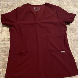 FIGS Casma scrub top - burgundy